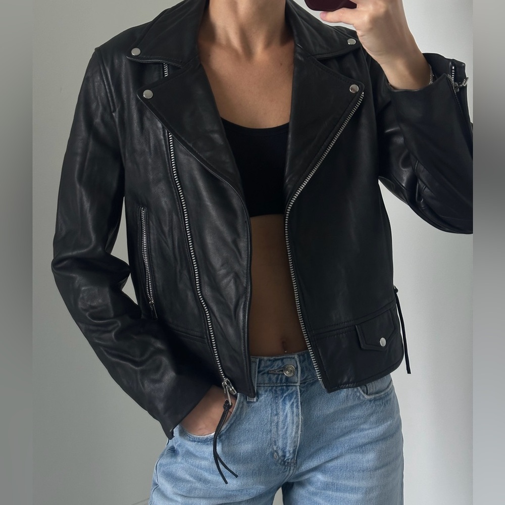 Mango Leather Jacket - image 7